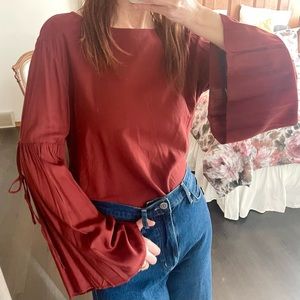 Beach Lunch Lounge Floaty Bell Sleeve Top - MINT!!